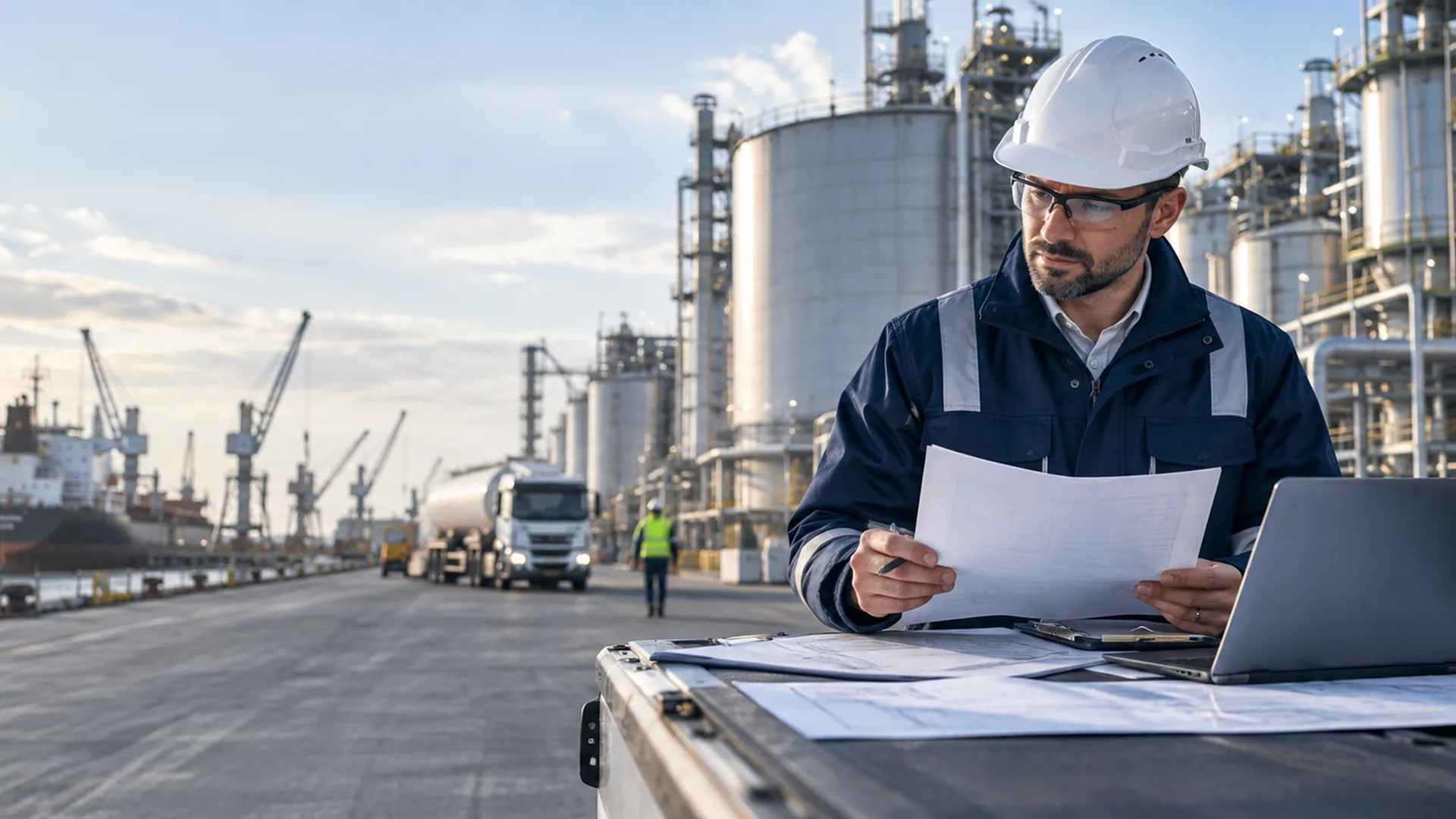 Professional reviewing procurement documents